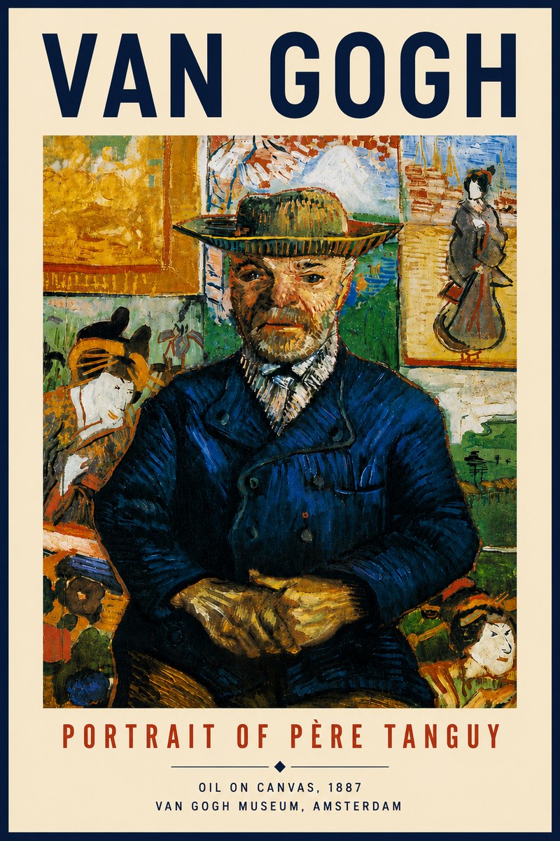 Van Gogh Portrait of Père Tanguy II No5 - Plakát
