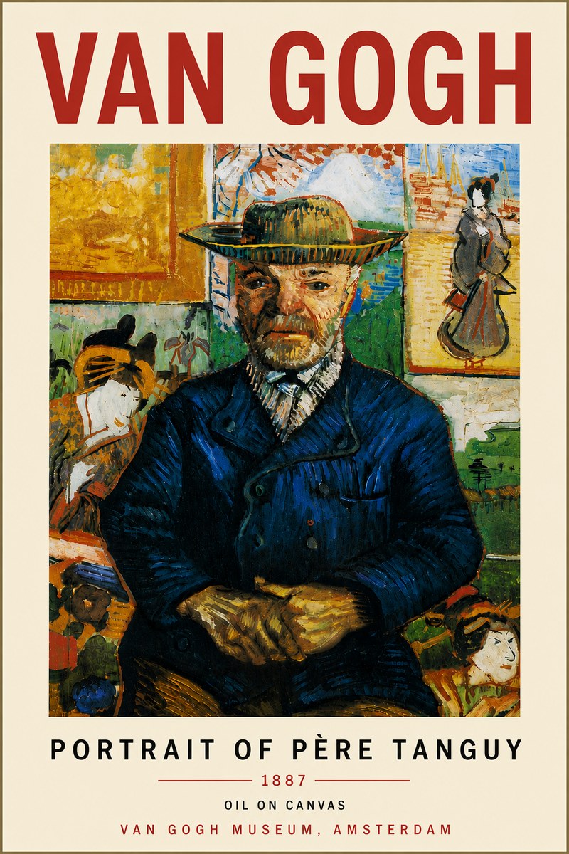 Van Gogh Portrait of Père Tanguy II No6 - Plakát