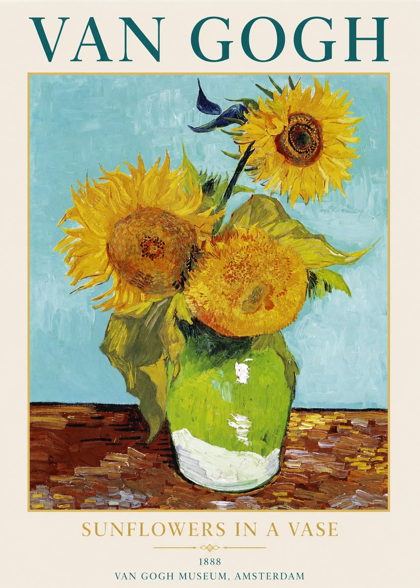 Van Gogh Sunflowers in a Vase No1 - Plakát
