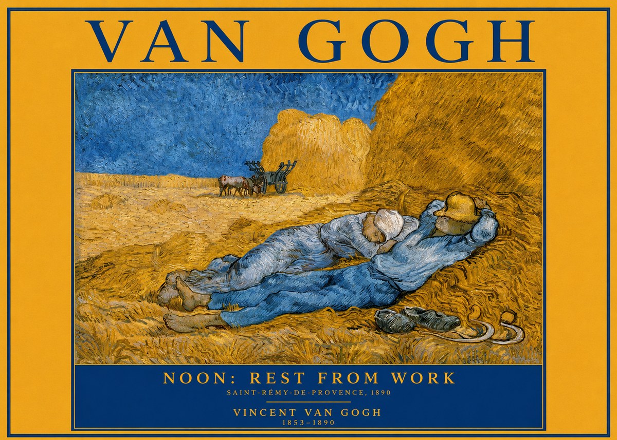Van Gogh Noon: Rest from Work No2 - Plakát