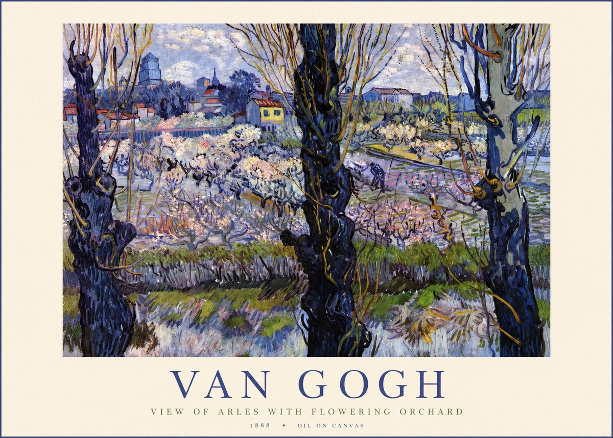 Van Gogh View of Arles with Flowering Orchard No1 - Plakát