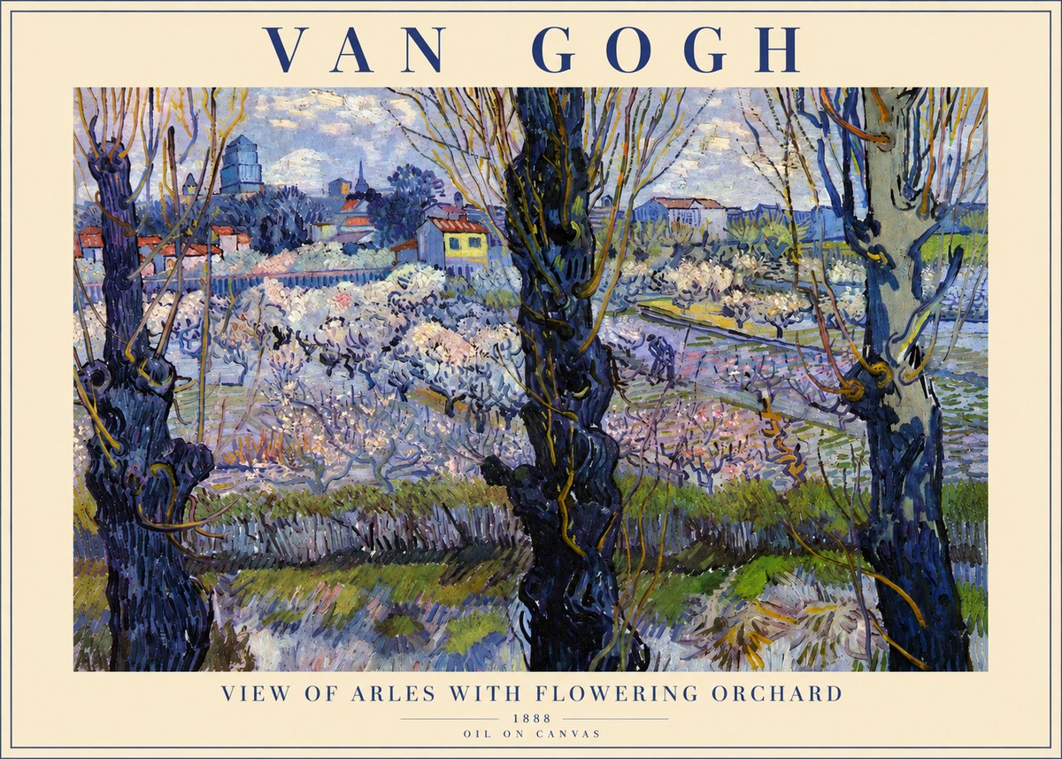 Van Gogh View of Arles with Flowering Orchard No3 - Plakát