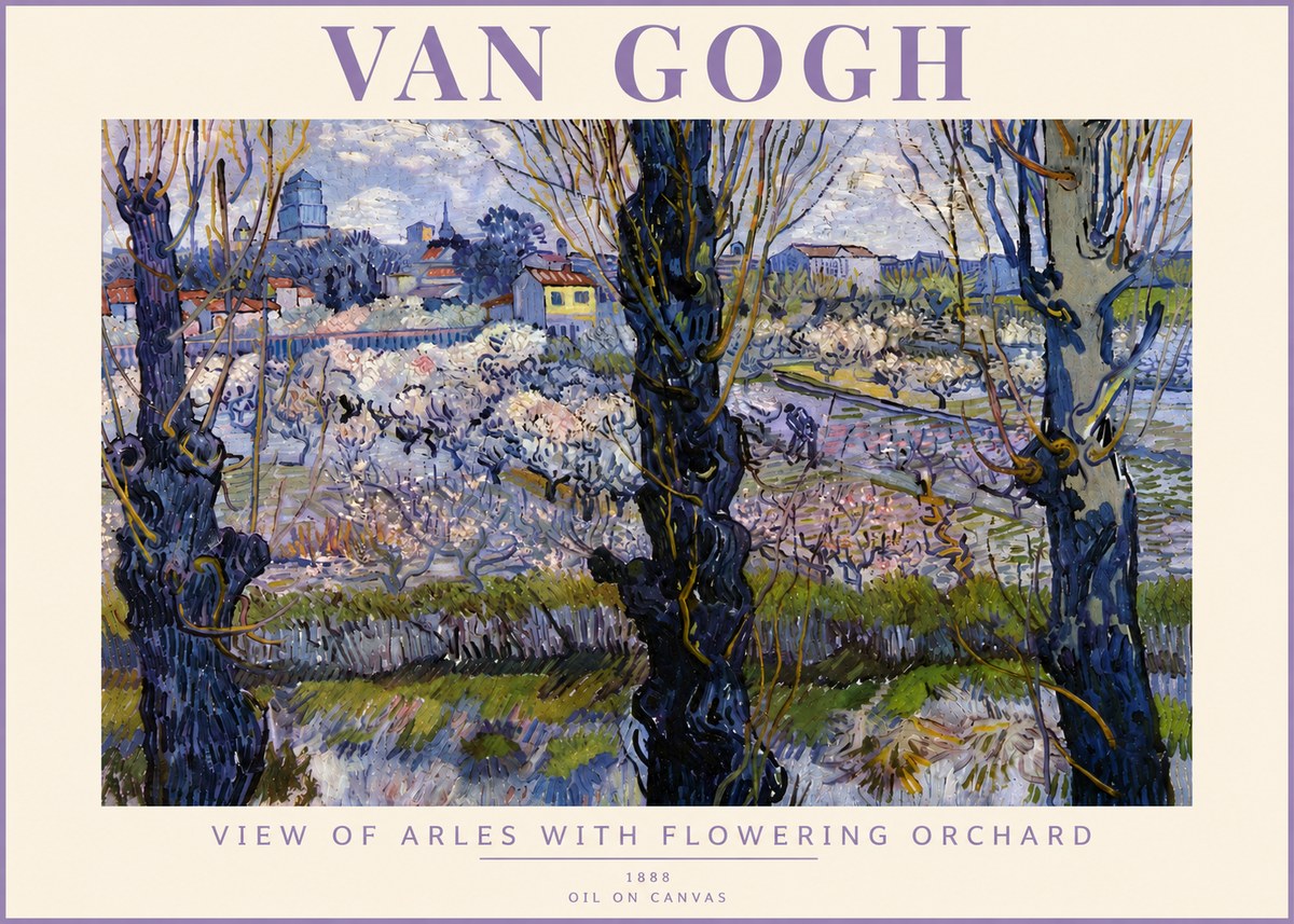 Van Gogh View of Arles with Flowering Orchard No5 - Plakát