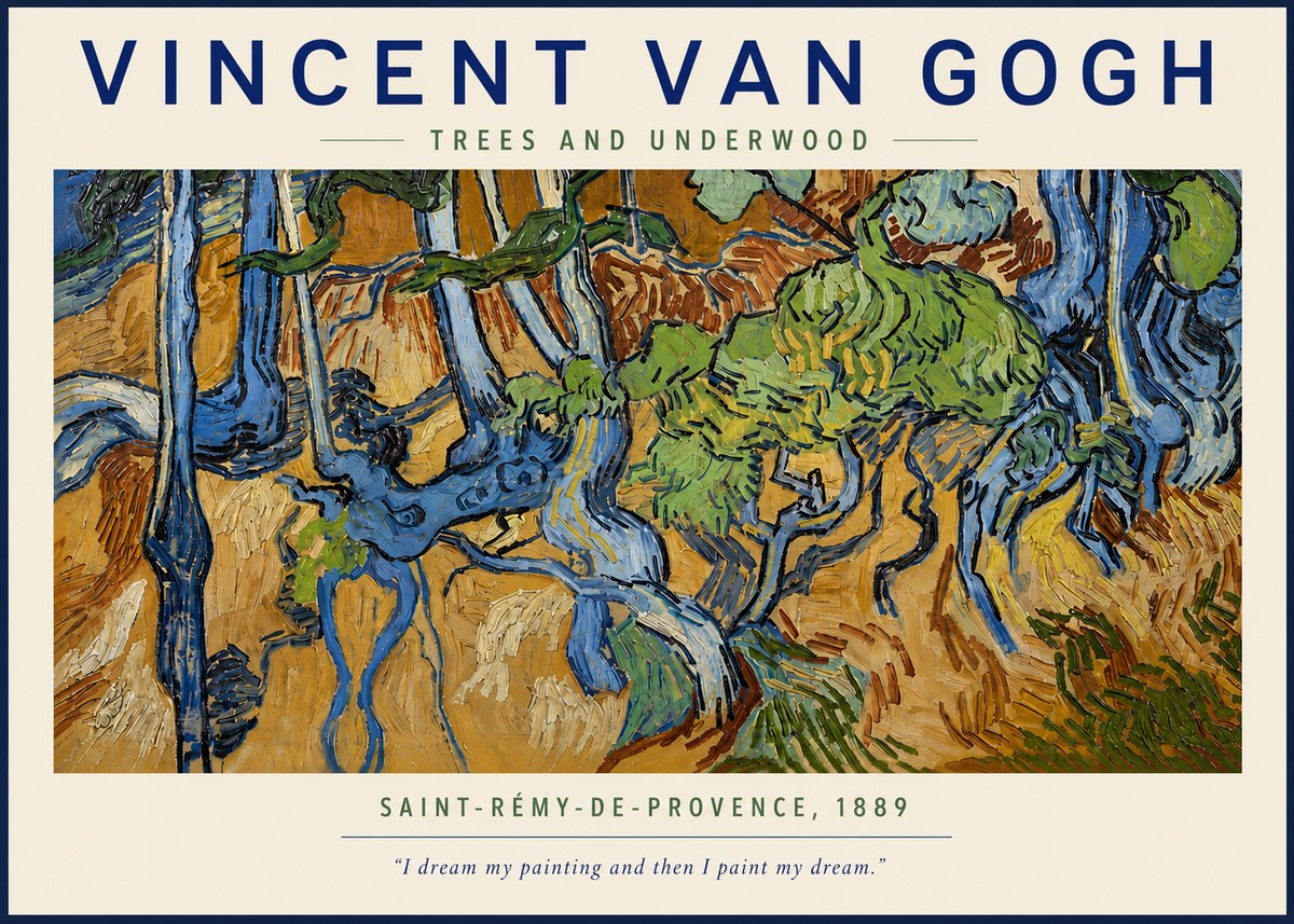 Van Gogh Trees and Underwood No3 - Plakát