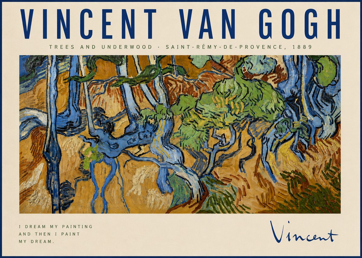 Van Gogh Trees and Underwood No4 - Plakát