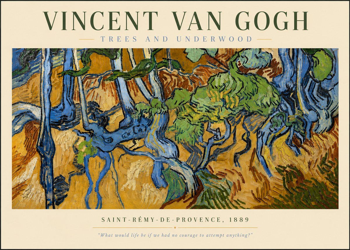 Van Gogh Trees and Underwood No5 - Plakát