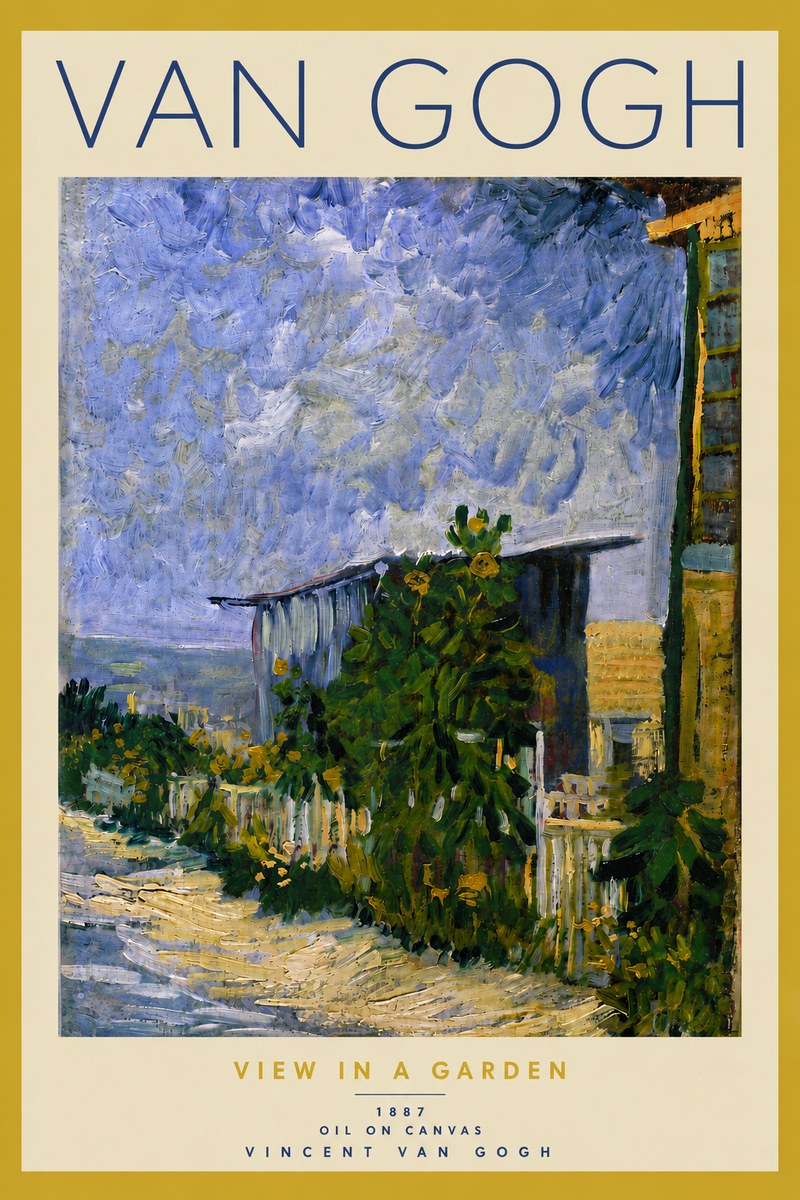 Van Gogh View in a Garden No5 - Plakát