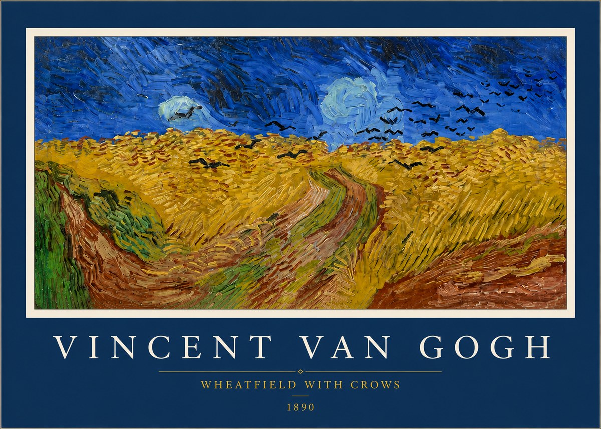 Van Gogh Wheatfield with Crows No3 - Plakát
