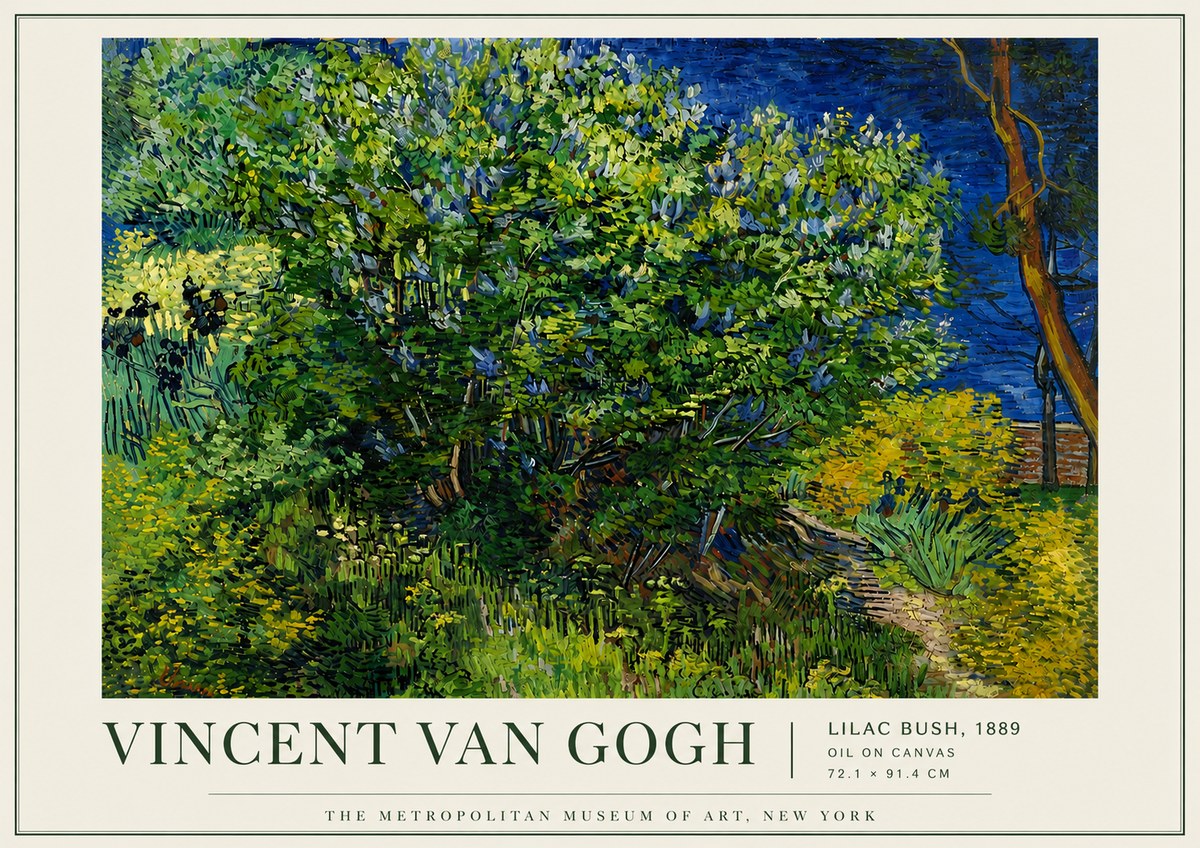 Van Gogh Lilac Bush No5 - Plakát