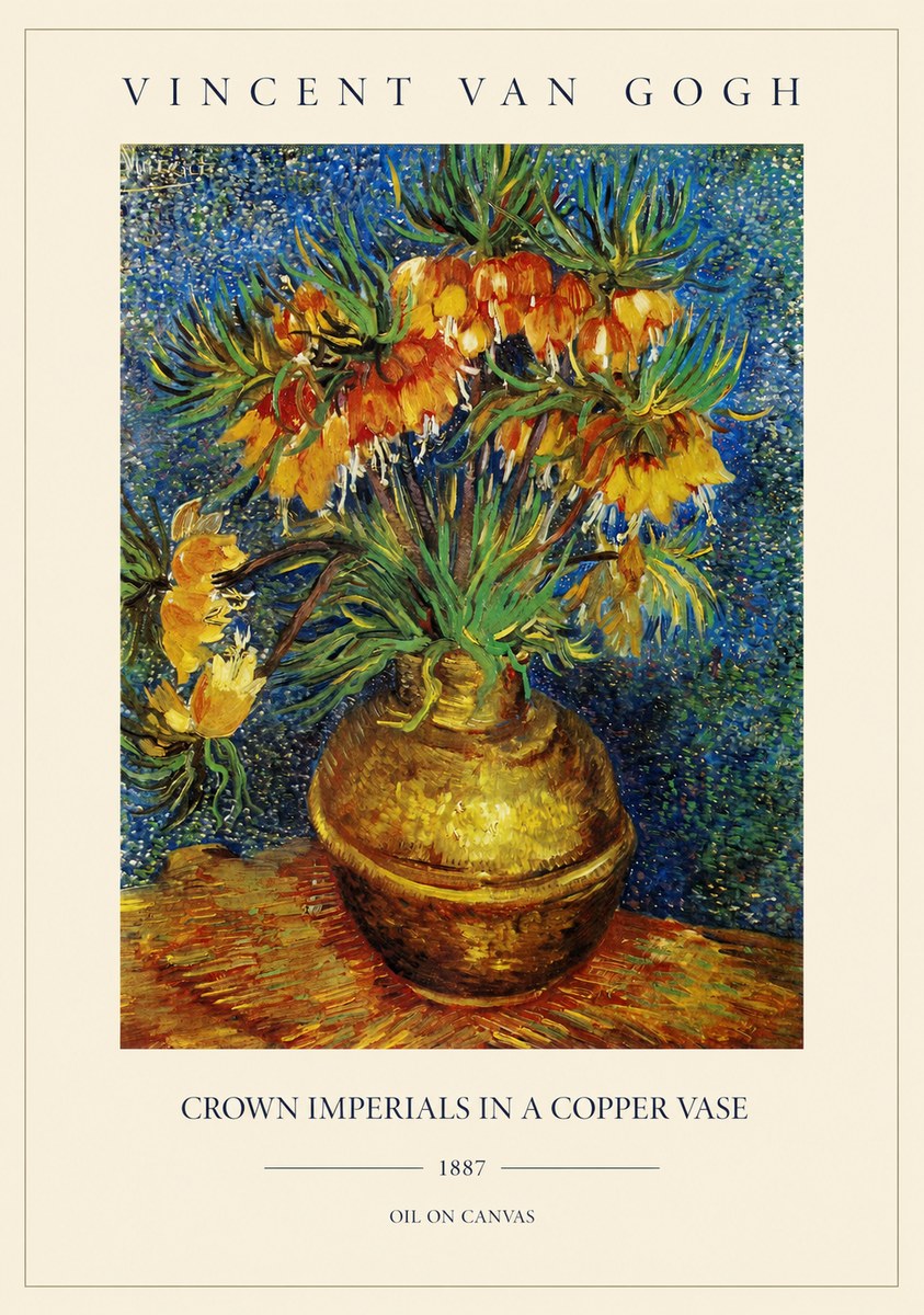 Van Gogh Crown Imperials in a Copper Vase No1 - Plakát