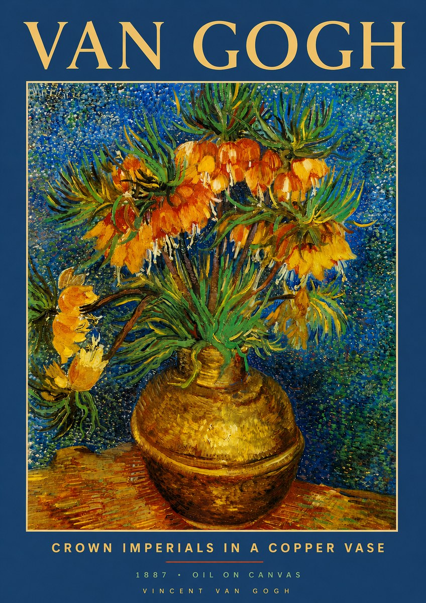 Van Gogh Crown Imperials in a Copper Vase No4 - Plakát