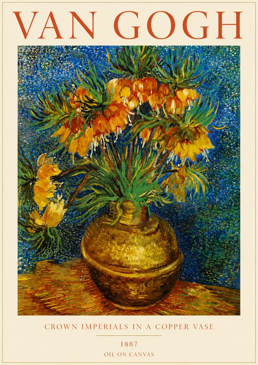 Van Gogh Crown Imperials in a Copper Vase No5 - Plakát