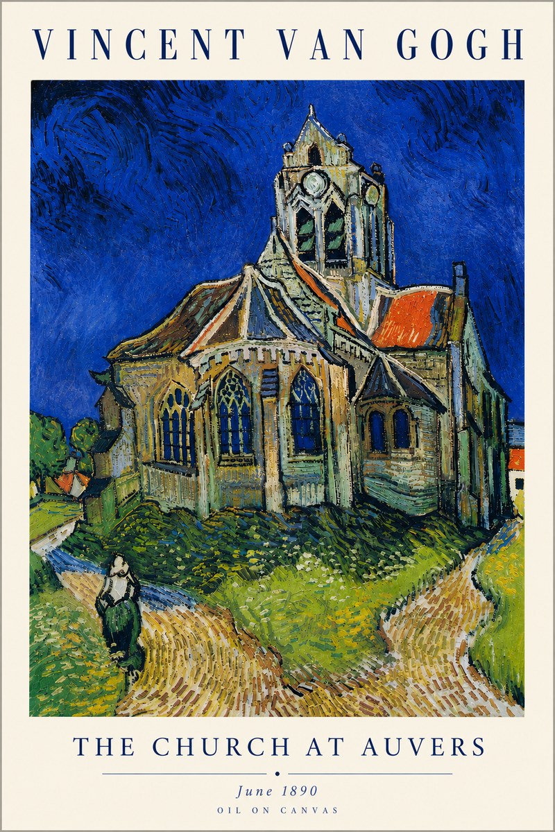 Van Gogh The Church at Auvers II No4 - Plakát