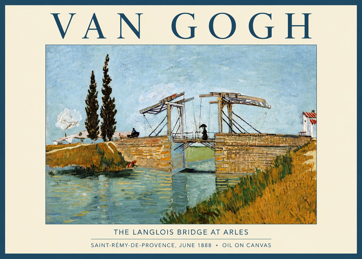 Van Gogh The Langlois Bridge at Arles No2 - Plakát