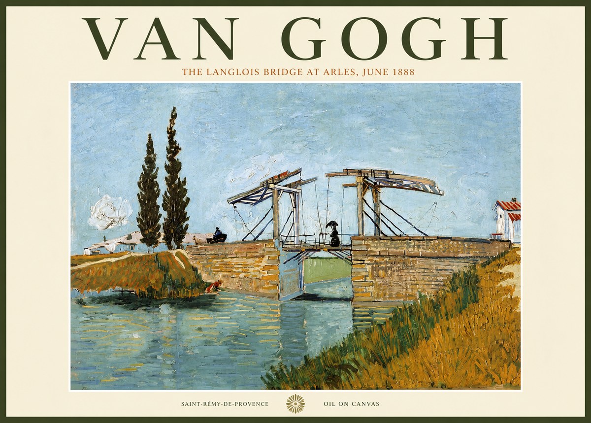 Van Gogh The Langlois Bridge at Arles No3 - Plakát