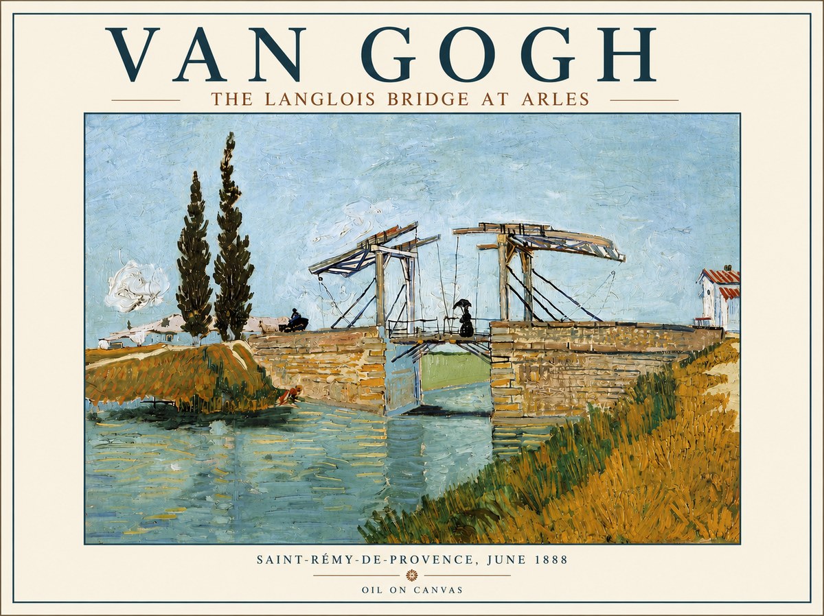 Van Gogh The Langlois Bridge at Arles No5 - Plakát