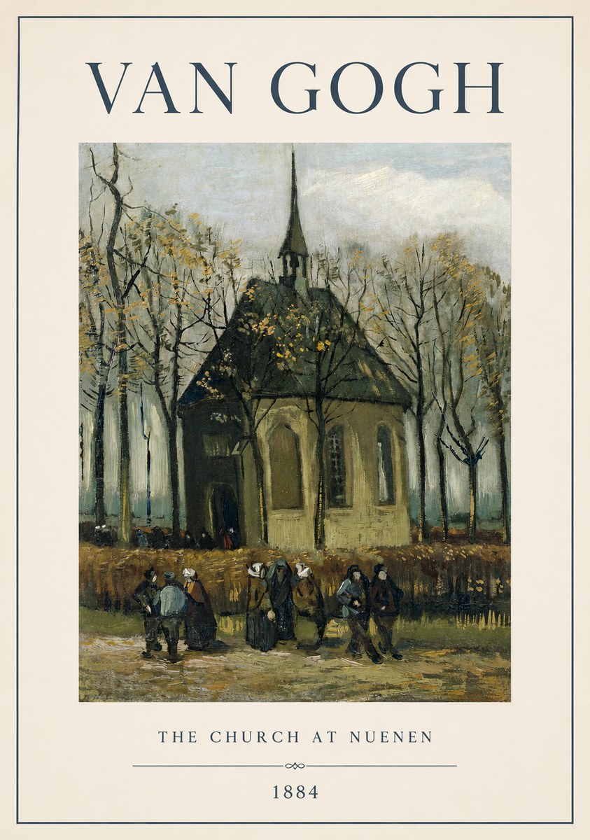 Van Gogh The Church at Nuenen No1 - Plakát