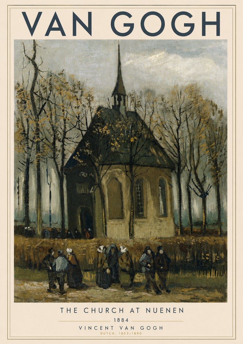 Van Gogh The Church at Nuenen No3 - Plakát