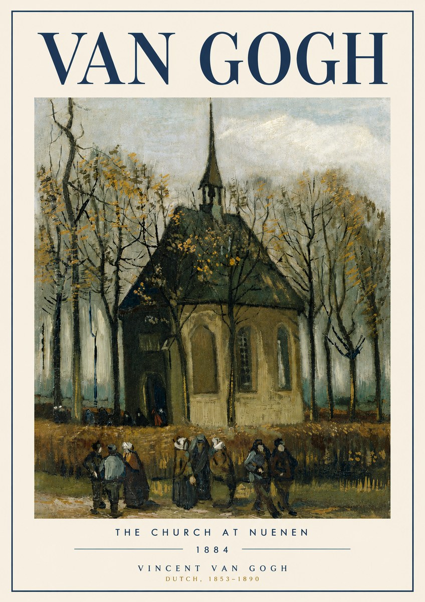 Van Gogh The Church at Nuenen No5 - Plakát