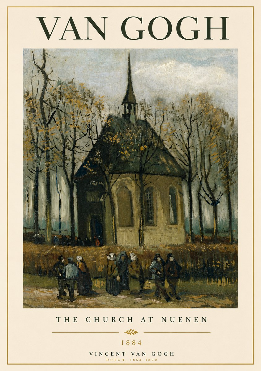 Van Gogh The Church at Nuenen No6 - Plakát