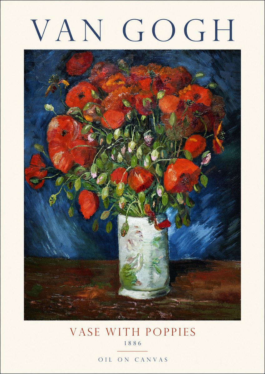 Van Gogh Vase with Poppies No1 - Plakát