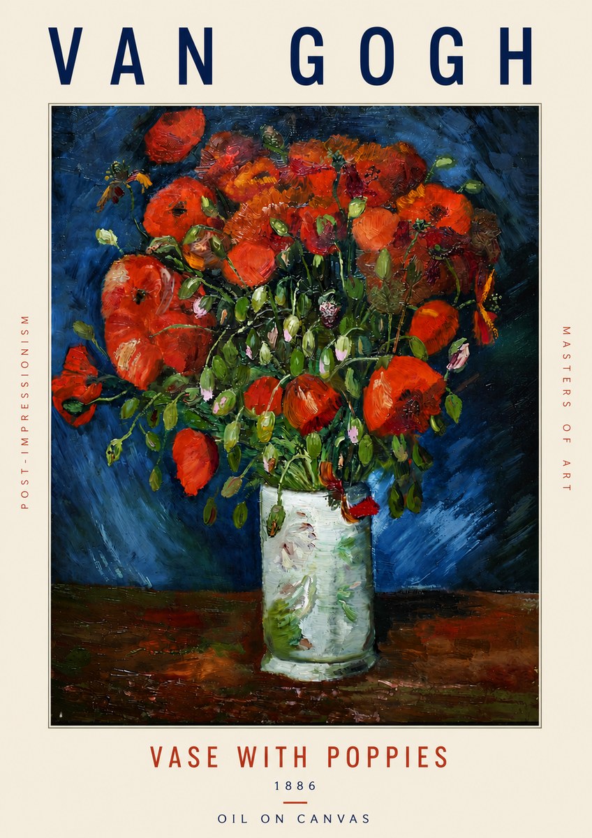 Van Gogh Vase with Poppies No5 - Plakát