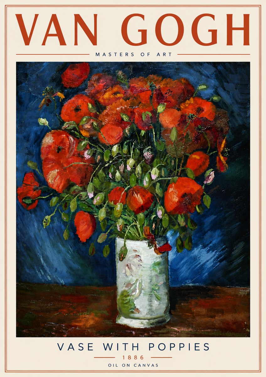 Van Gogh Vase with Poppies No6 - Plakát