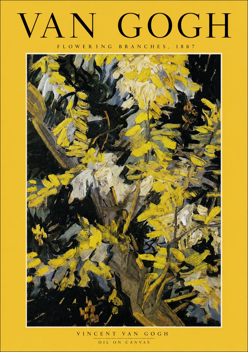 Van Gogh Flowering Branches, 1887 No2 - Plakát