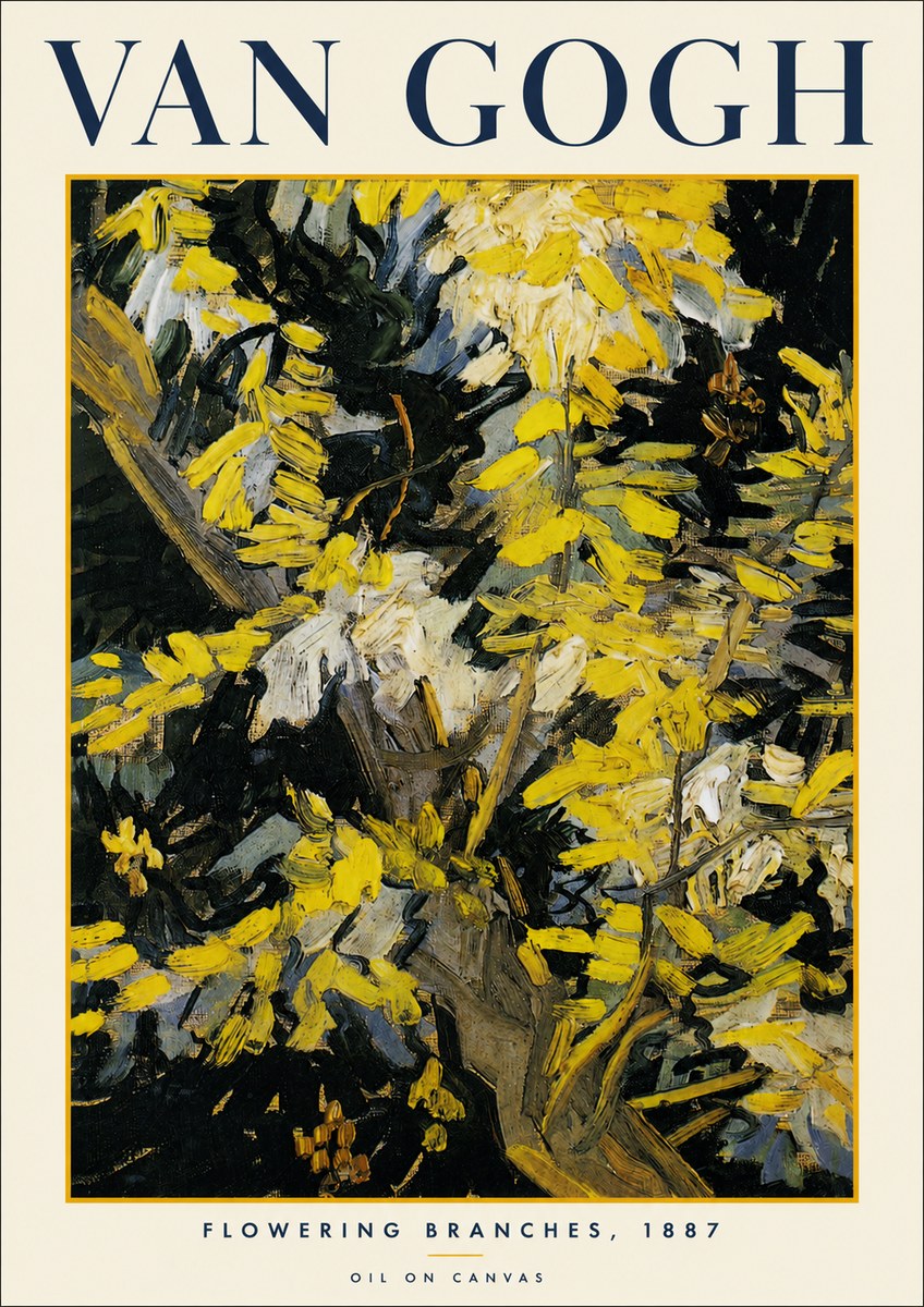 Van Gogh Flowering Branches, 1887 No3 - Plakát