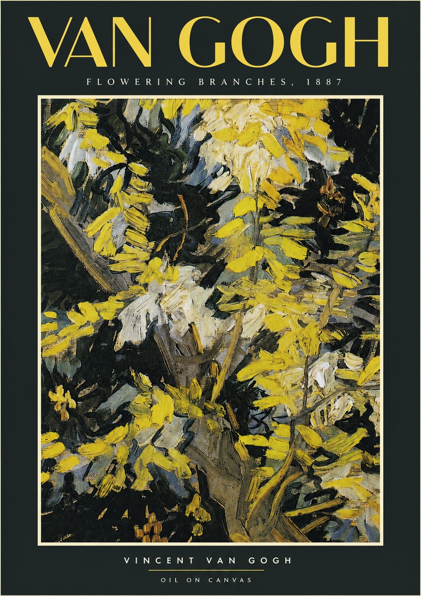 Van Gogh Flowering Branches, 1887 No4 - Plakát
