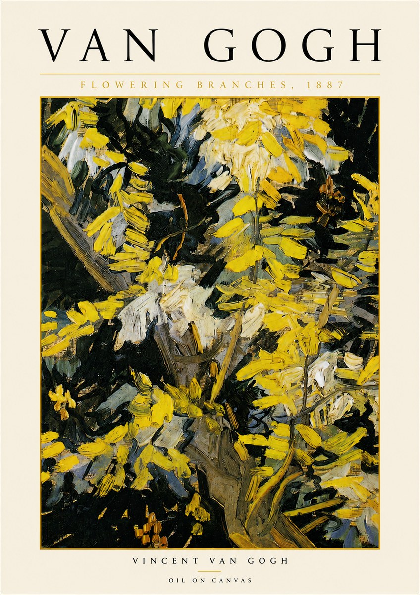 Van Gogh Flowering Branches, 1887 No5 - Plakát