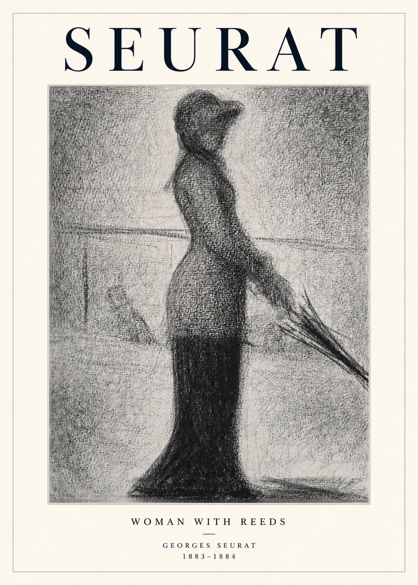 Seurat Woman with Reeds No1 - Plakát