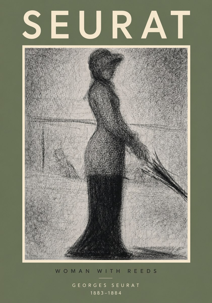 Seurat Woman with Reeds No2 - Plakát