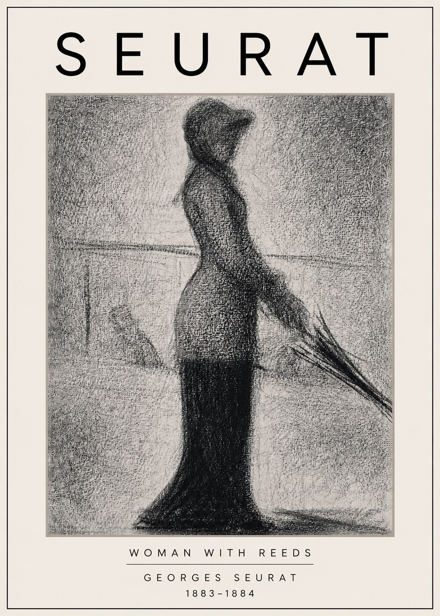 Seurat Woman with Reeds No3 - Plakát