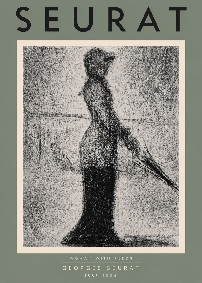 Seurat Woman with Reeds No4 - Plakát