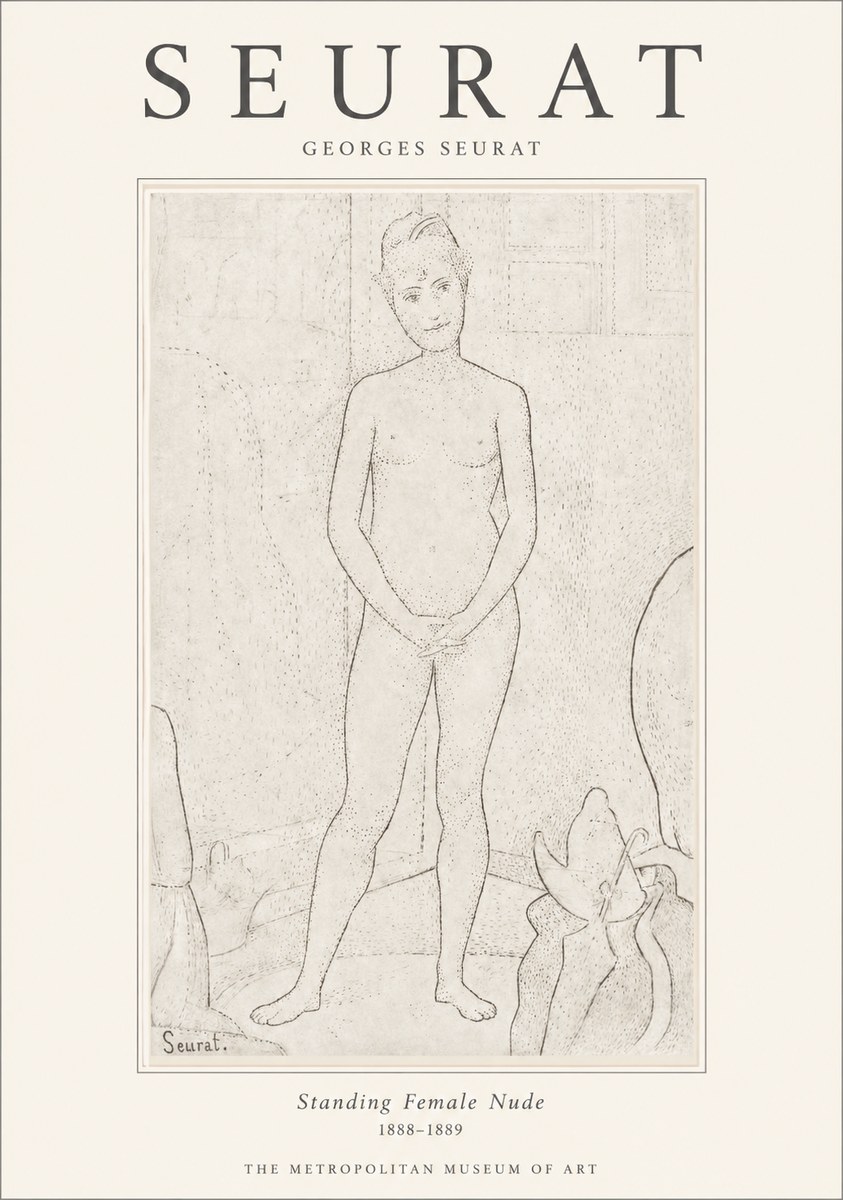 Seurat Standing Female Nude No1 - Plakát