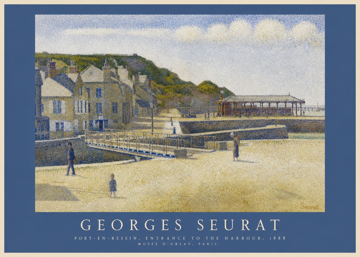 Seurat Port-en-bessin, Entrance to the Harbour, 1888 No2 - Plakát