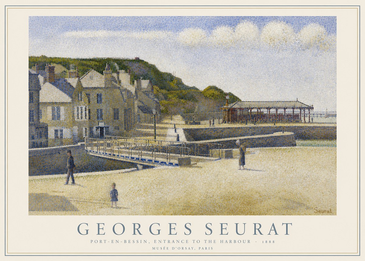 Seurat Port-en-bessin, Entrance to the Harbour, 1888 No3 - Plakát