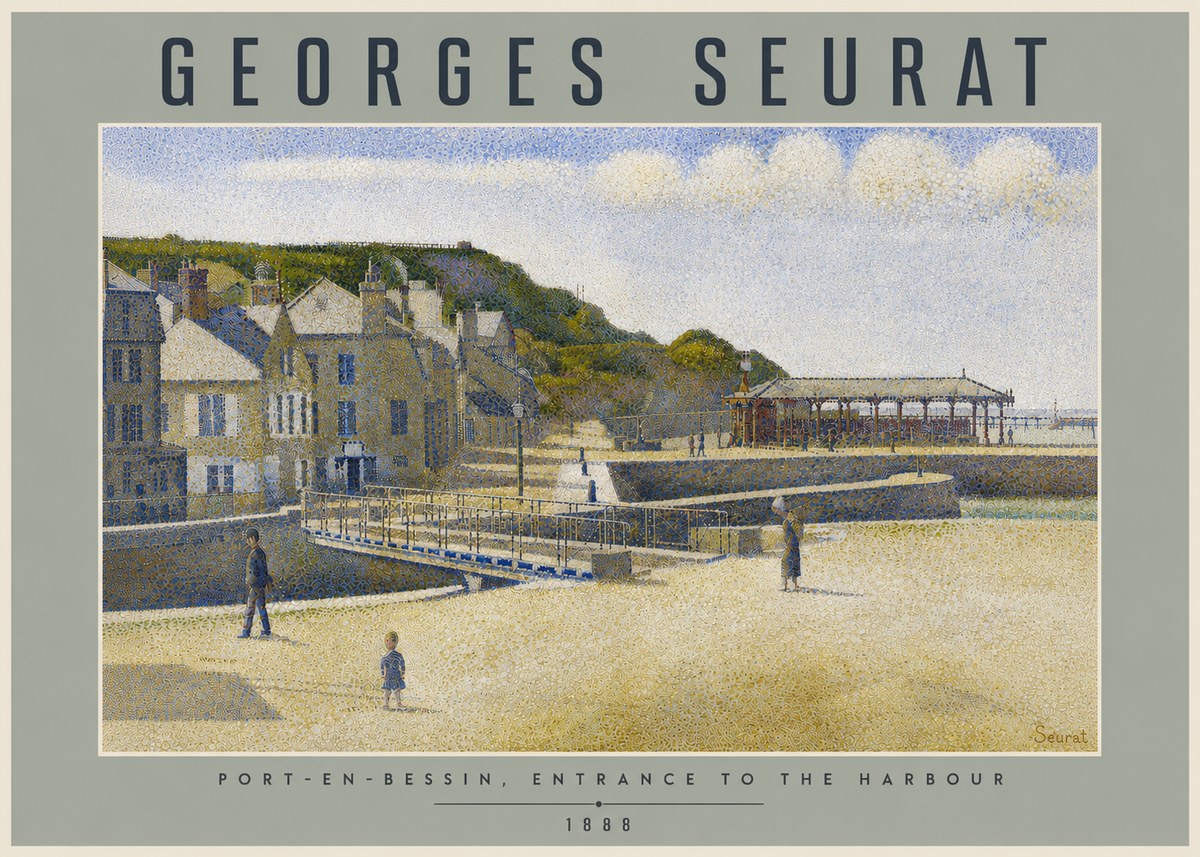 Seurat Port-en-bessin, Entrance to the Harbour, 1888 No4 - Plakát