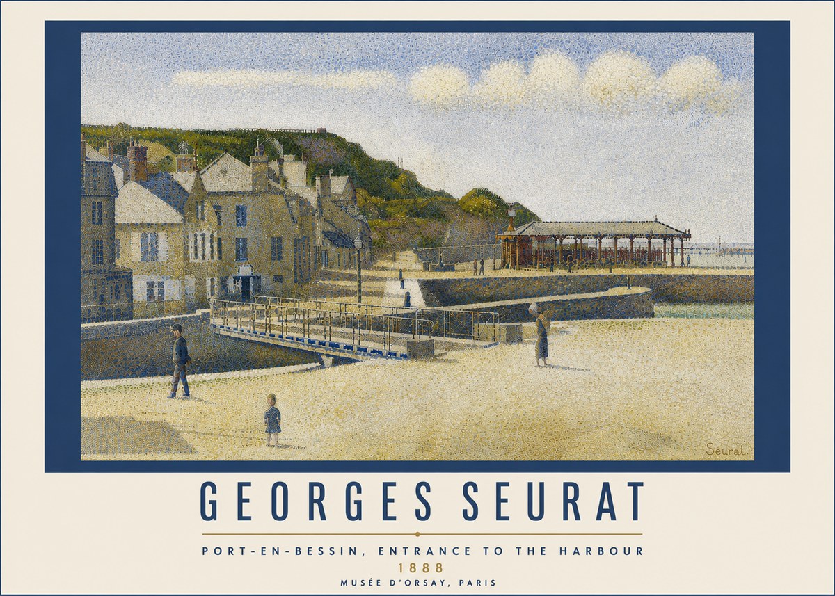 Seurat Port-en-bessin, Entrance to the Harbour, 1888 No5 - Plakát