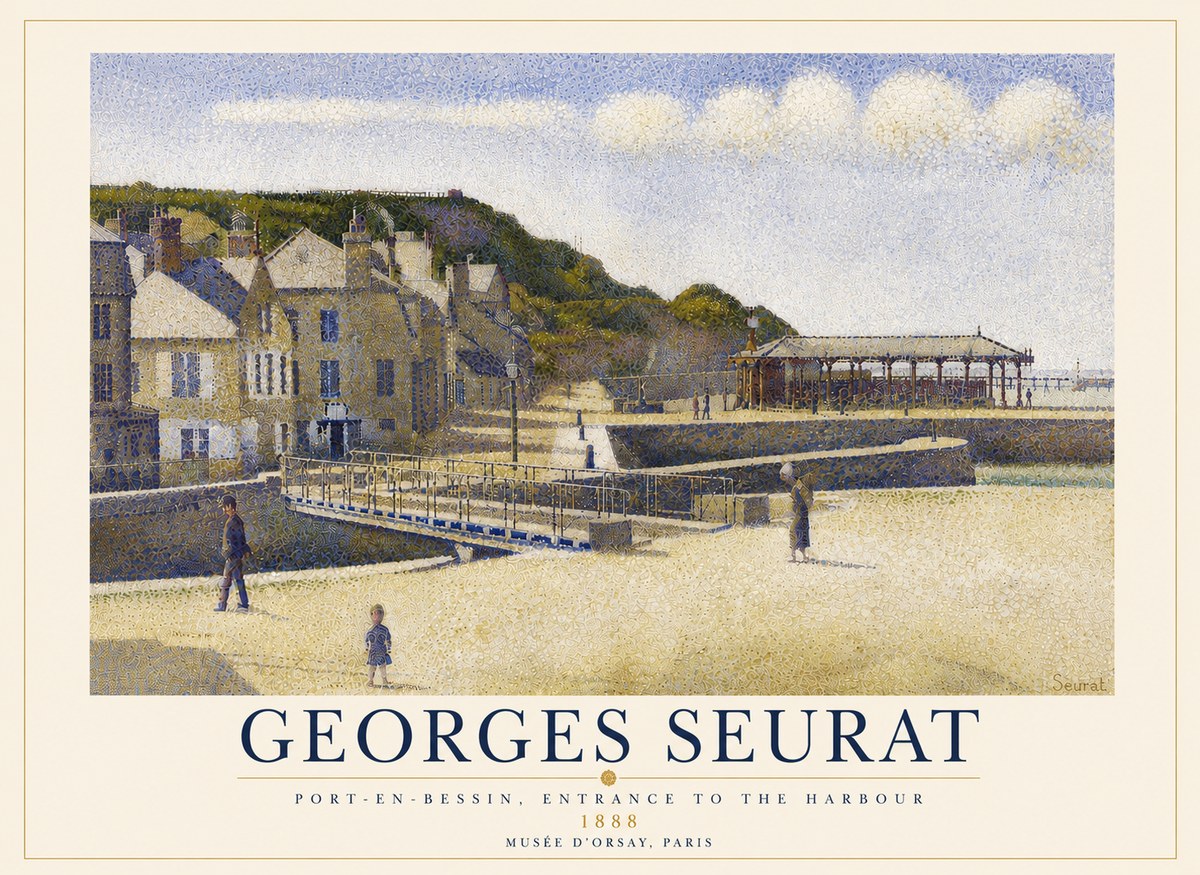 Seurat Port-en-bessin, Entrance to the Harbour, 1888 No6 - Plakát