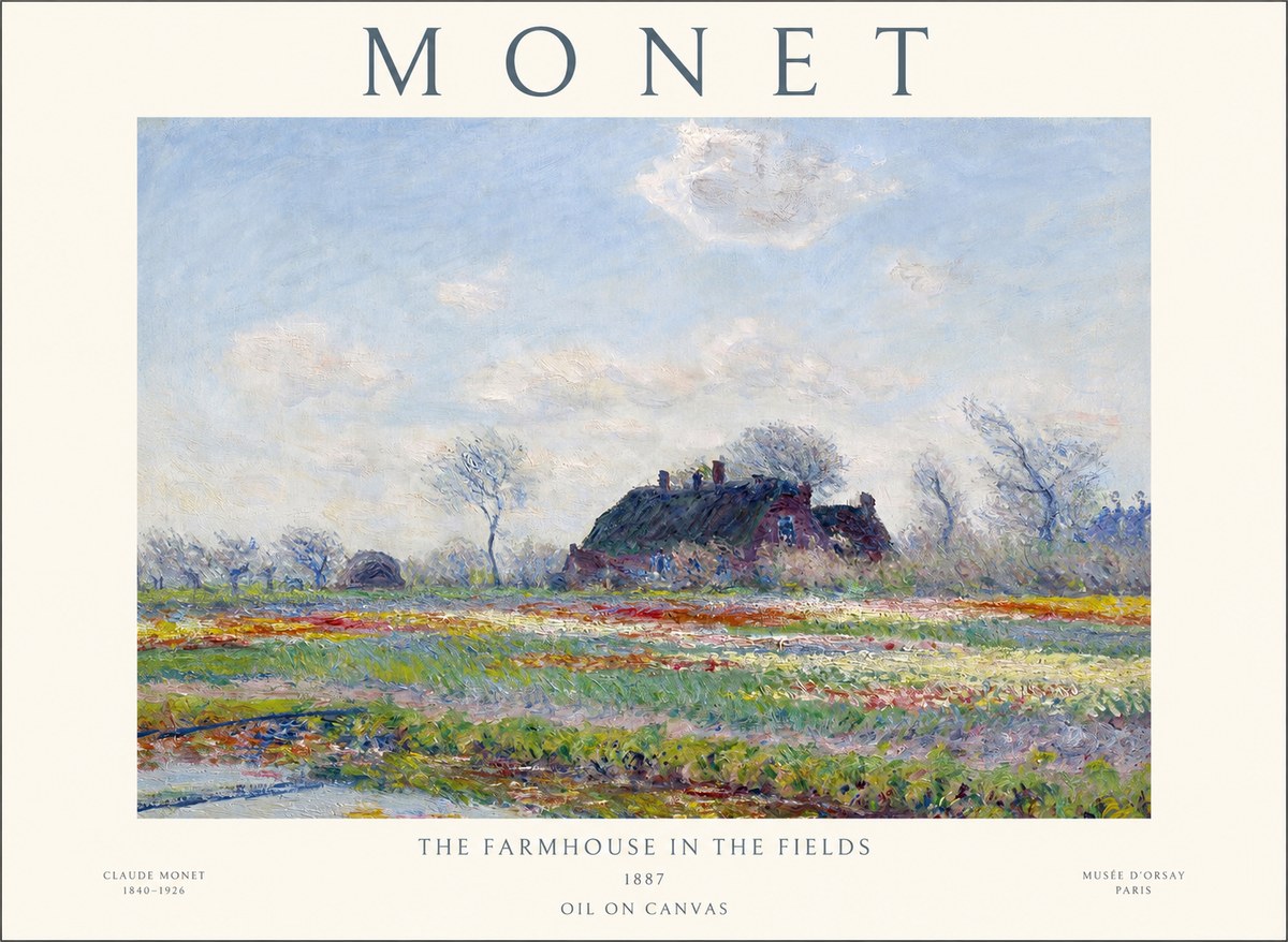 Monet The Farmhouse in the Fields No1 - Plakát