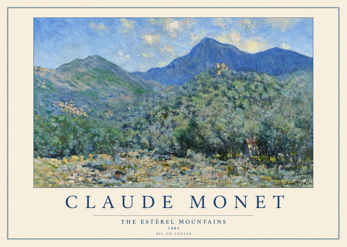 Monet The Estérel Mountains No3 - Plakát