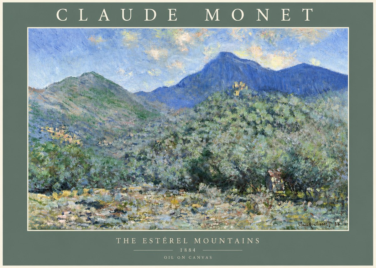 Monet The Estérel Mountains No4 - Plakát