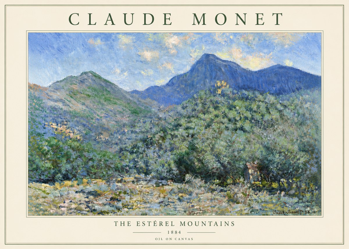 Monet The Estérel Mountains No6 - Plakát