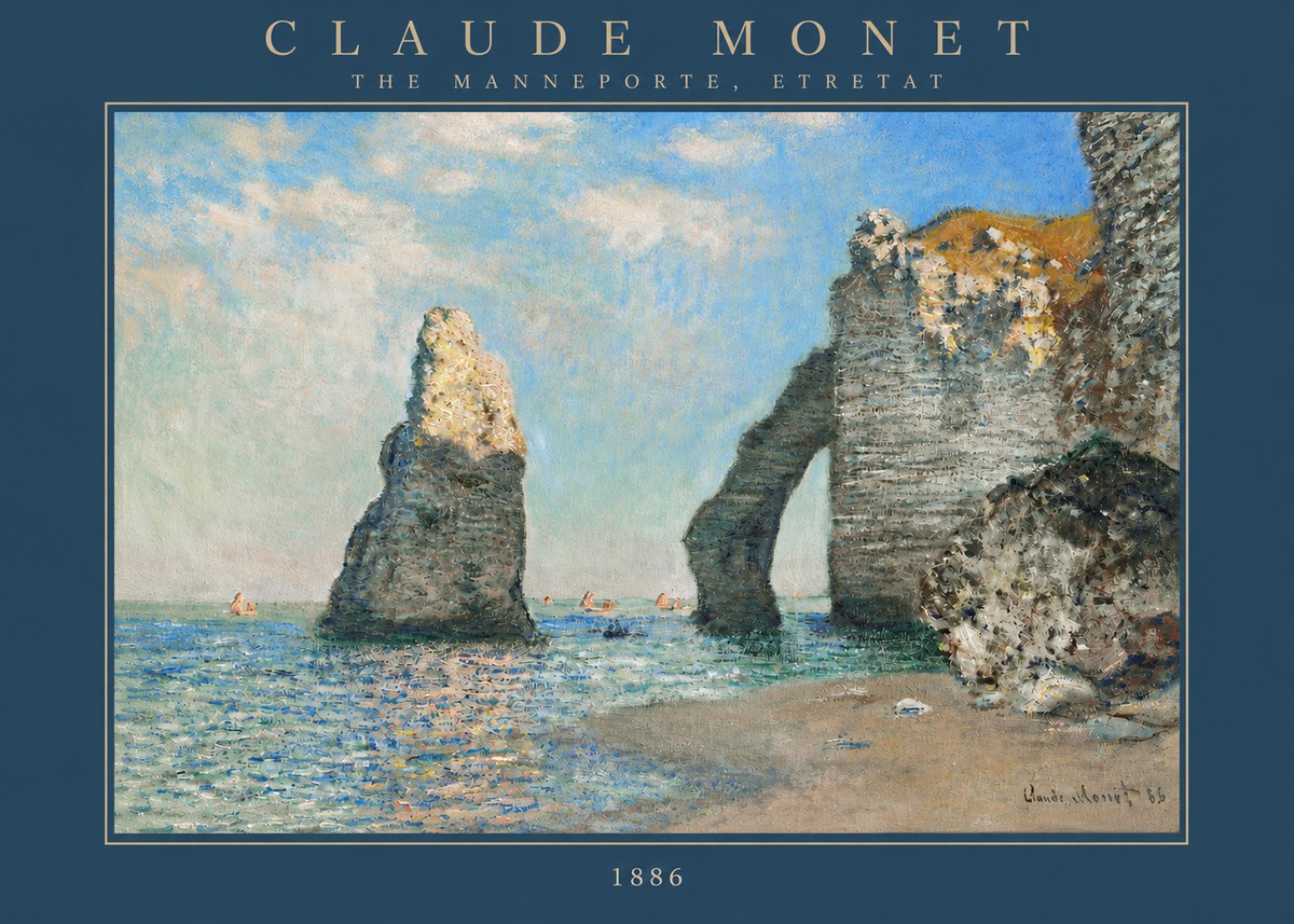 Monet The Manneporte, Etretat No3 - Plakát