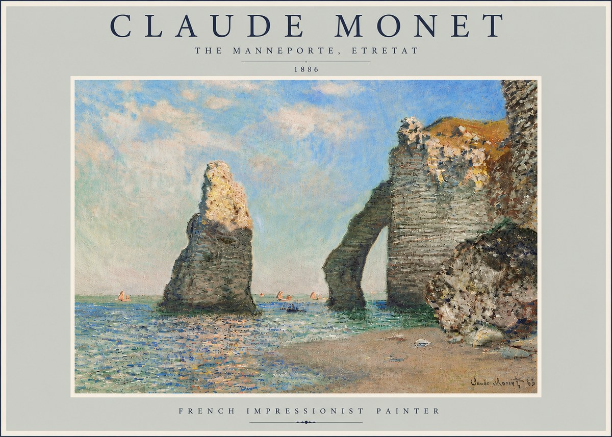 Monet The Manneporte, Etretat No6 - Plakát