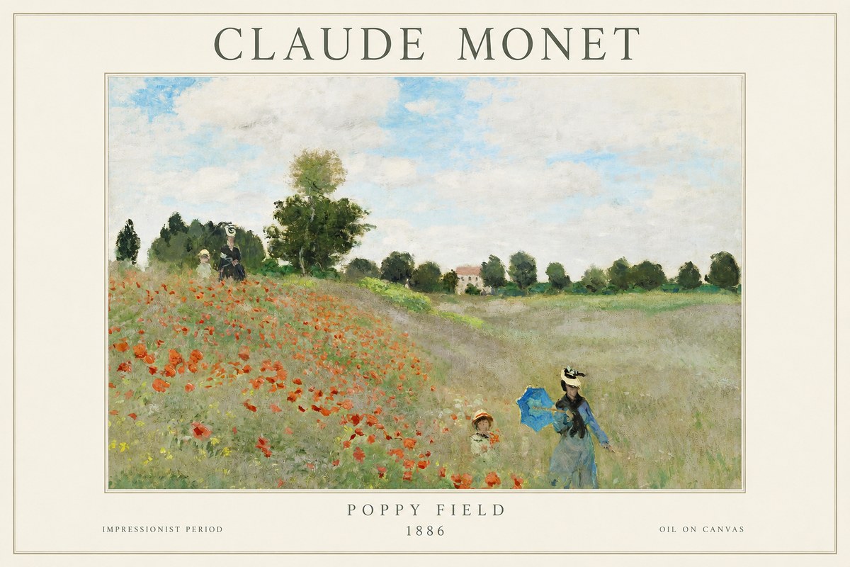 Monet Poppy Field No1 - Plakát