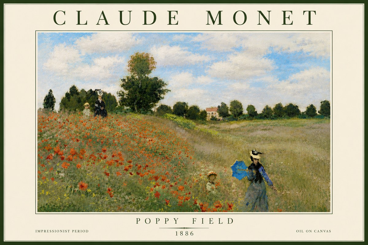 Monet Poppy Field No6 - Plakát