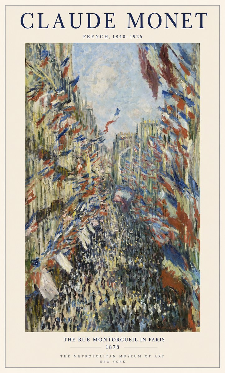 Monet The Rue Montorgueil in Paris No1 - Plakát